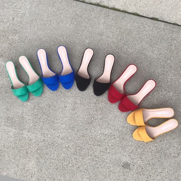 City Classified Mustard Yellow Kitten Heel Mule - Picture 4 of 7